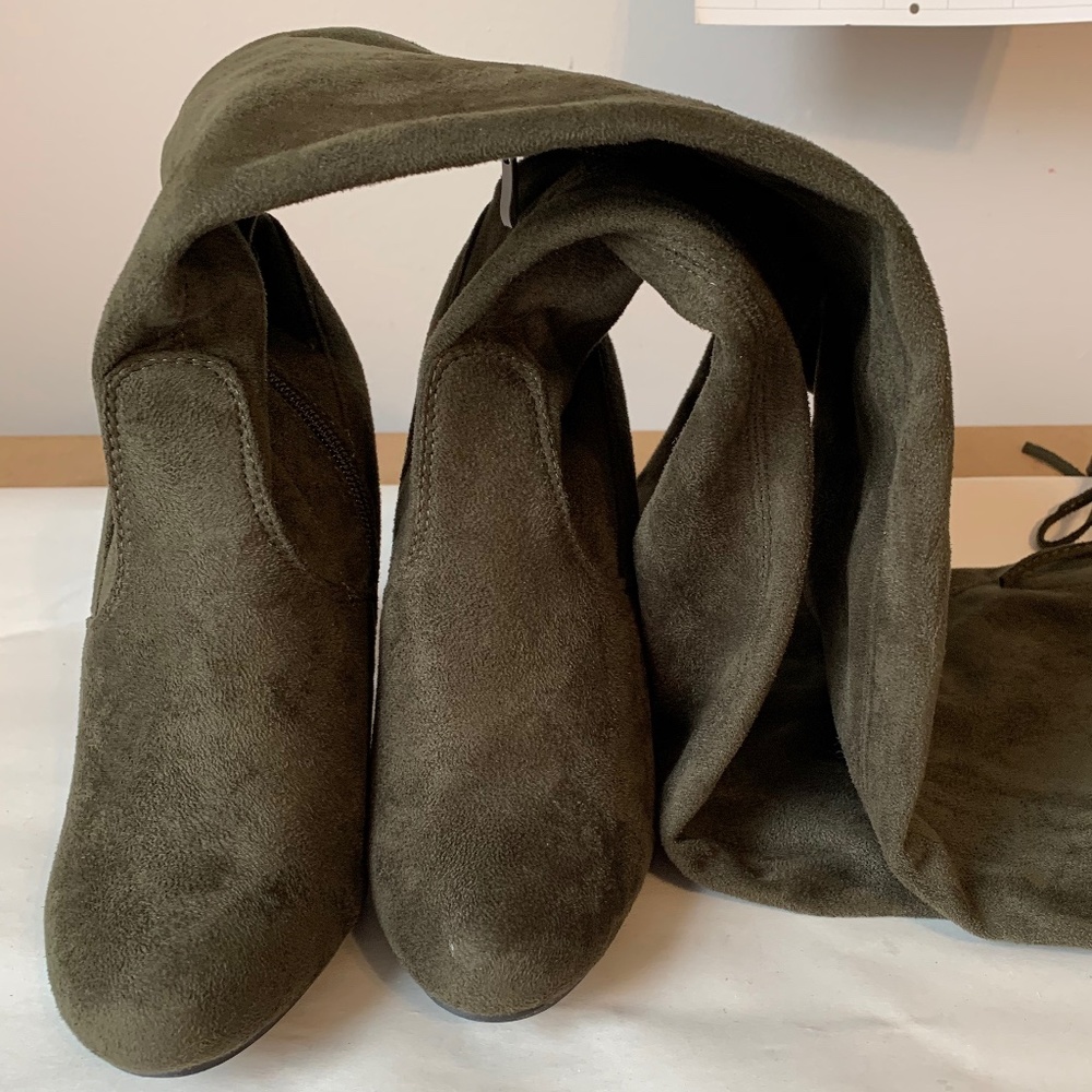 Olive Suede Women's Boots